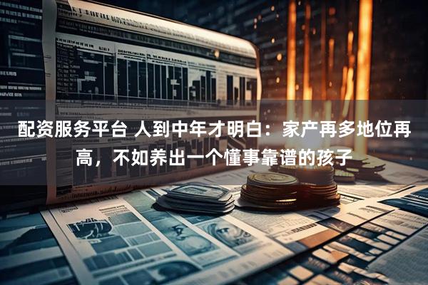 配资服务平台 人到中年才明白：家产再多地位再高，不如养出一个懂事靠谱的孩子